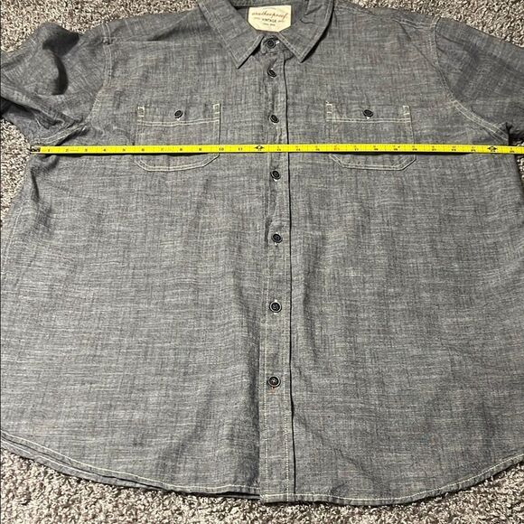 Weatherproof Gray Casual Button Down Shirt with Textured Fabric - Picture 4 of 4
